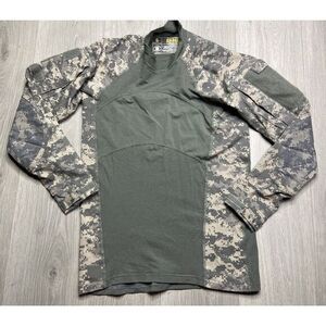 Massif Shirt Men Small Green Digital Camo Army‎ Tactical Combat Breathable